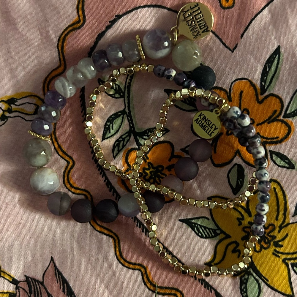 Kinsley Armelle amethyst beaded bracelets never worn - Picture 5 of 6